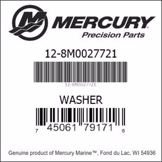Bar codes for Mercury Marine part number 12-8M0027721