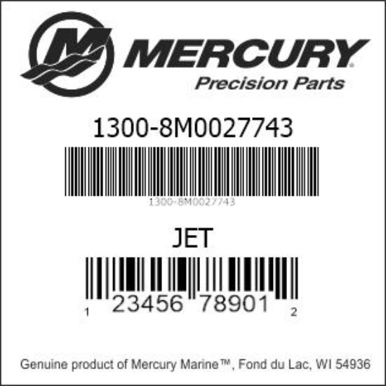 Bar codes for Mercury Marine part number 1300-8M0027743