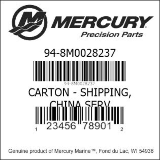 Bar codes for Mercury Marine part number 94-8M0028237