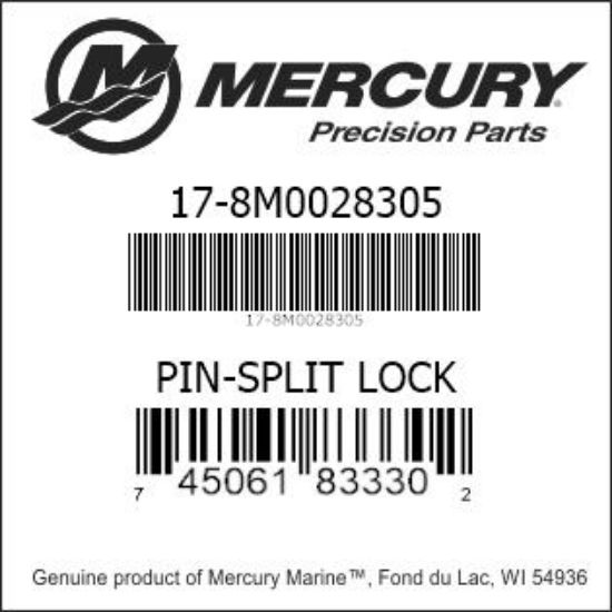 Bar codes for Mercury Marine part number 17-8M0028305
