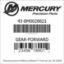 Mercury Marine part number 43-8M0028821 GEAR-FORWARD Bar codes for Mercury Marine part number 43-8M0028821
