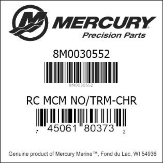 Bar codes for Mercury Marine part number 8M0030552