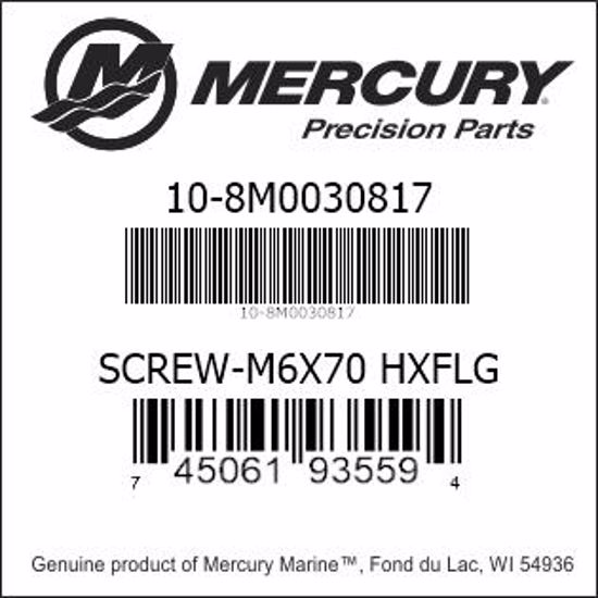 Bar codes for Mercury Marine part number 10-8M0030817