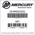 Bar codes for Mercury Marine part number 28-8M0032831