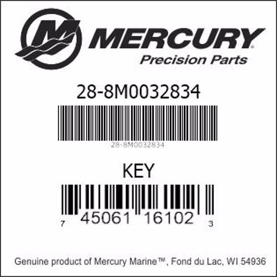 Bar codes for Mercury Marine part number 28-8M0032834