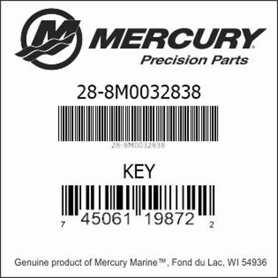 Bar codes for Mercury Marine part number 28-8M0032838