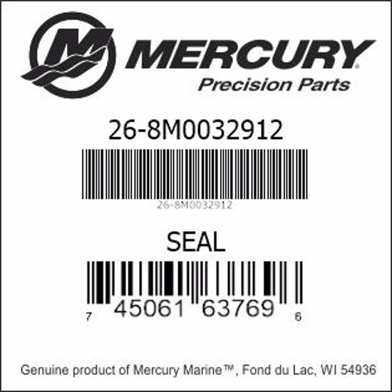 Bar codes for Mercury Marine part number 26-8M0032912