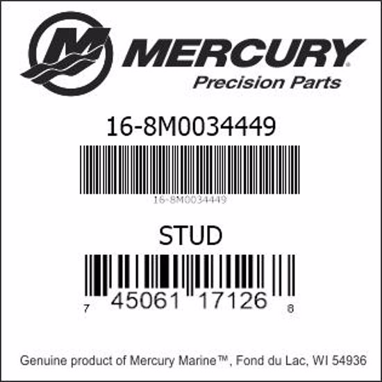 Bar codes for Mercury Marine part number 16-8M0034449