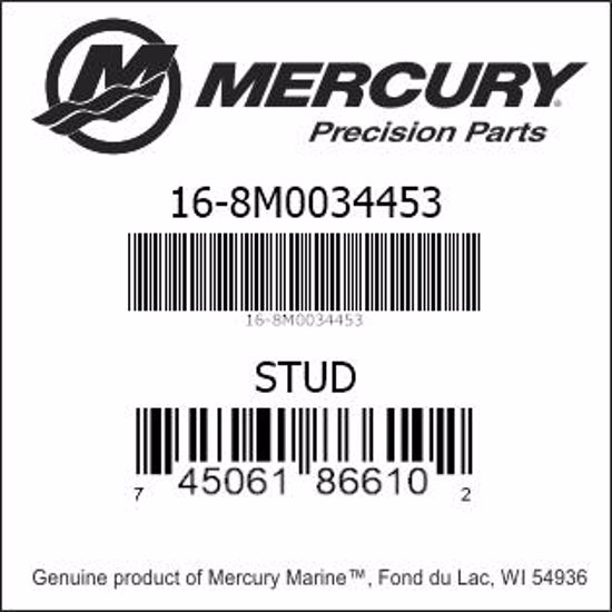 Bar codes for Mercury Marine part number 16-8M0034453