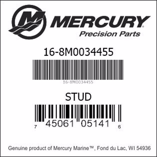 Bar codes for Mercury Marine part number 16-8M0034455