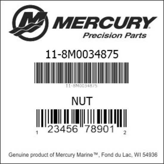 Bar codes for Mercury Marine part number 11-8M0034875