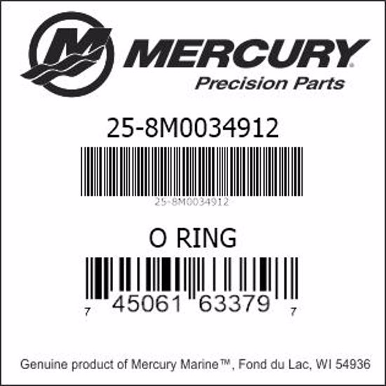 Bar codes for Mercury Marine part number 25-8M0034912