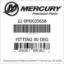 Mercury Marine part number 22-8M0035658 FITTING 90 DEG Bar codes for Mercury Marine part number 22-8M0035658