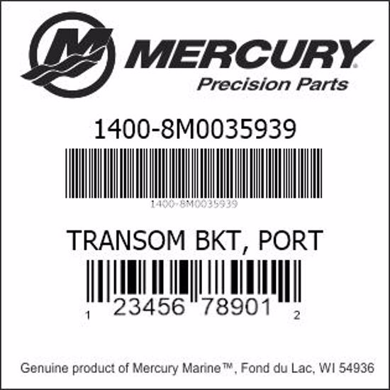Bar codes for Mercury Marine part number 1400-8M0035939