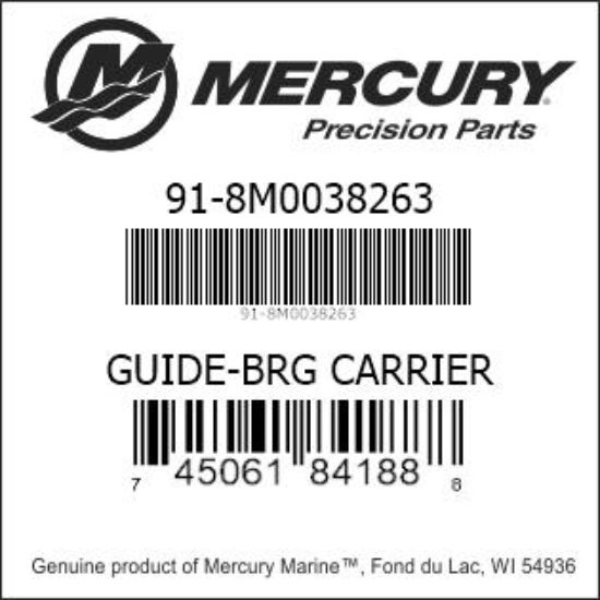 Bar codes for Mercury Marine part number 91-8M0038263