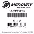 Bar codes for Mercury Marine part number 10-8M0038370