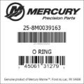Bar codes for Mercury Marine part number 25-8M0039163