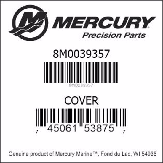 Bar codes for Mercury Marine part number 8M0039357