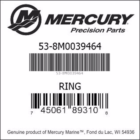 Bar codes for Mercury Marine part number 53-8M0039464