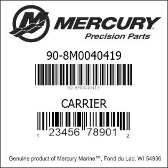 Bar codes for Mercury Marine part number 90-8M0040419