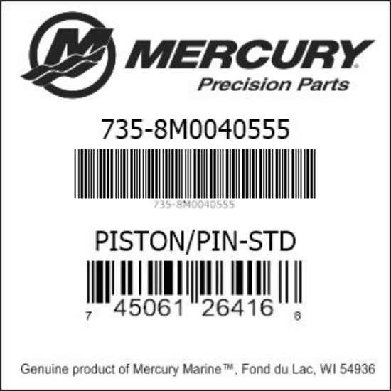 Bar codes for Mercury Marine part number 735-8M0040555