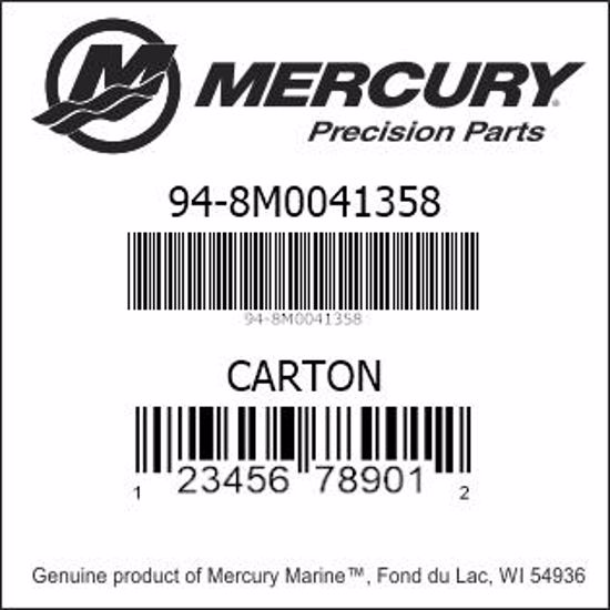 Bar codes for Mercury Marine part number 94-8M0041358
