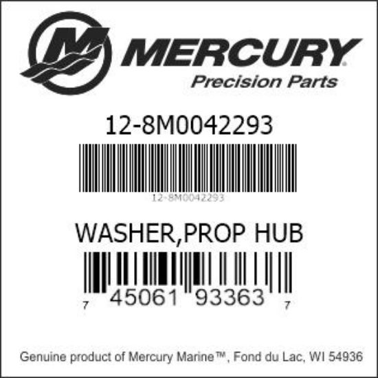 Bar codes for Mercury Marine part number 12-8M0042293