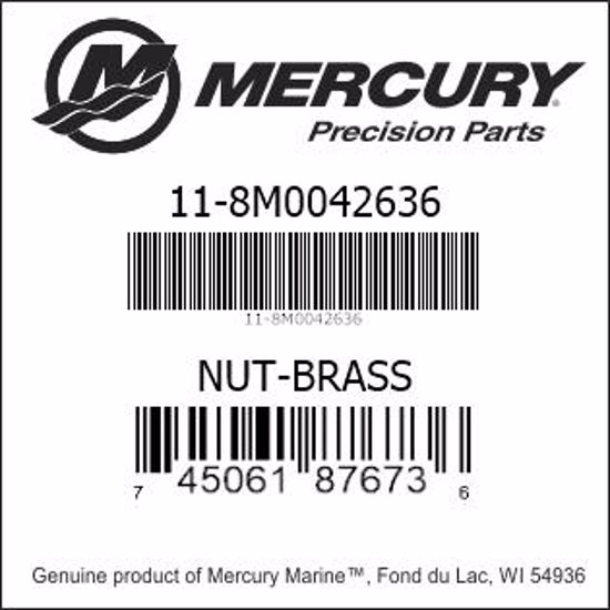 Bar codes for Mercury Marine part number 11-8M0042636