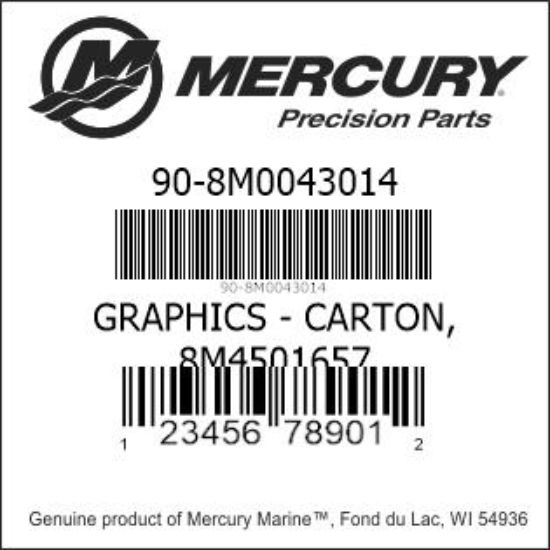 Bar codes for Mercury Marine part number 90-8M0043014
