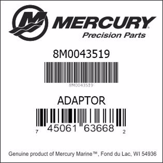 Bar codes for Mercury Marine part number 8M0043519