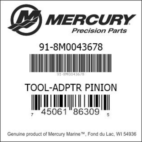 Bar codes for Mercury Marine part number 91-8M0043678