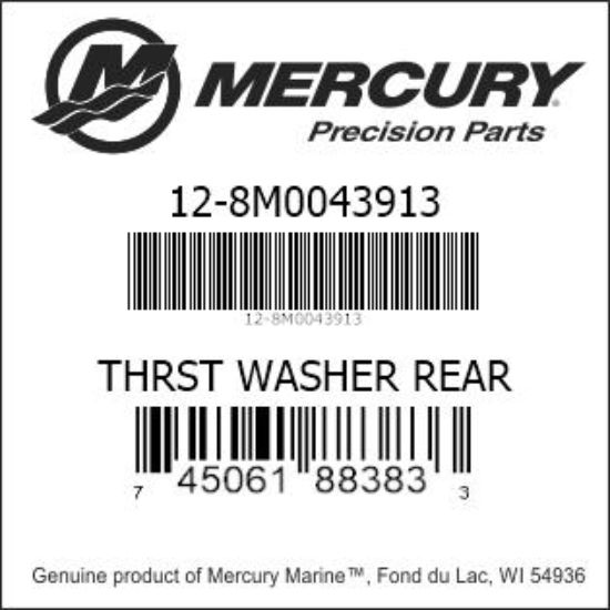 Bar codes for Mercury Marine part number 12-8M0043913