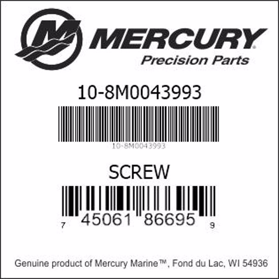 Bar codes for Mercury Marine part number 10-8M0043993