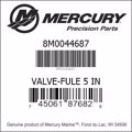 Bar codes for Mercury Marine part number 8M0044687