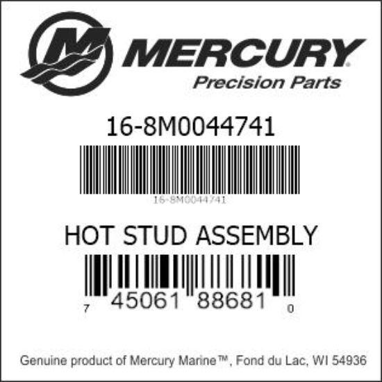 Bar codes for Mercury Marine part number 16-8M0044741