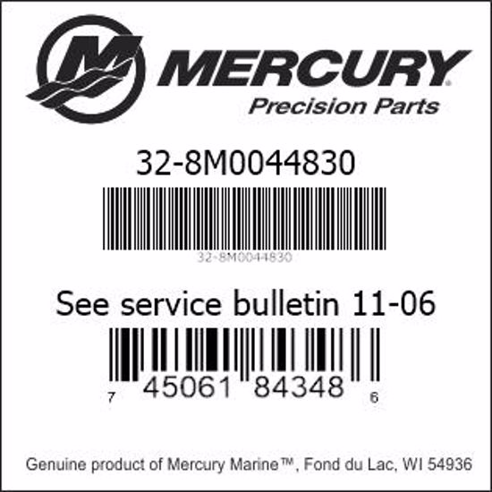 Bar codes for Mercury Marine part number 32-8M0044830