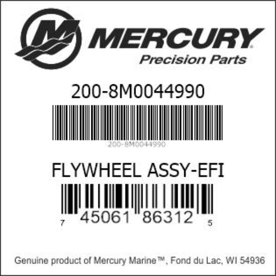 Bar codes for Mercury Marine part number 200-8M0044990