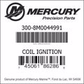 Bar codes for Mercury Marine part number 300-8M0044991