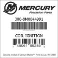 Bar codes for Mercury Marine part number 300-8M0044991