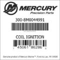 Bar codes for Mercury Marine part number 300-8M0044991