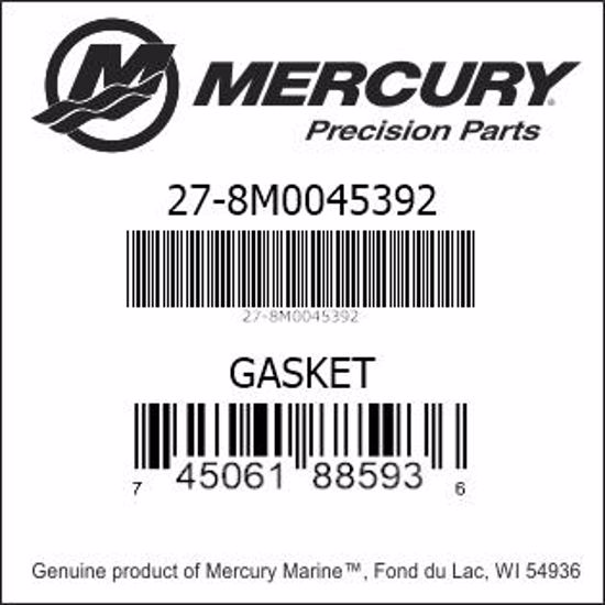 Bar codes for Mercury Marine part number 27-8M0045392