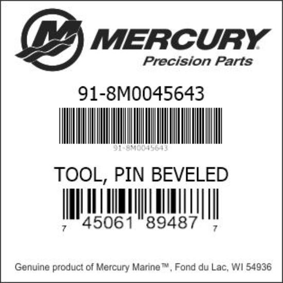 Bar codes for Mercury Marine part number 91-8M0045643