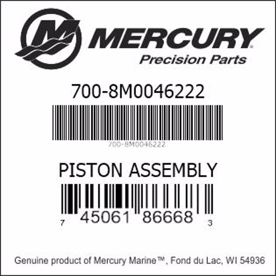 Bar codes for Mercury Marine part number 700-8M0046222