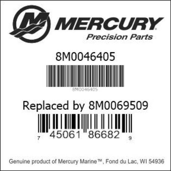 Bar codes for Mercury Marine part number 8M0046405