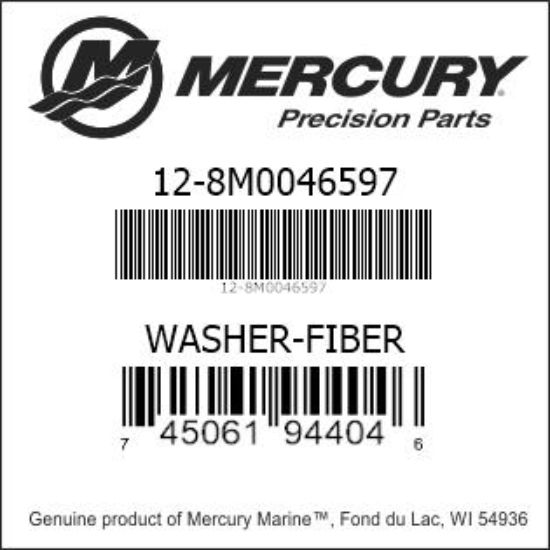 Bar codes for Mercury Marine part number 12-8M0046597