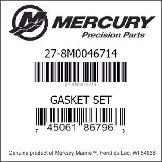Bar codes for Mercury Marine part number 27-8M0046714