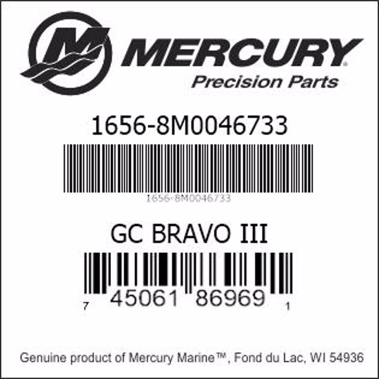Bar codes for Mercury Marine part number 1656-8M0046733