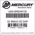 Bar codes for Mercury Marine part number 1656-8M0046738