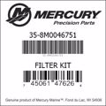 Bar codes for Mercury Marine part number 35-8M0046751