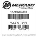 Bar codes for Mercury Marine part number 32-8M0046928